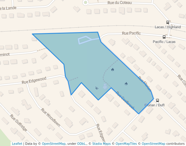 walking in Parc Bourbonnière map in Rosemère