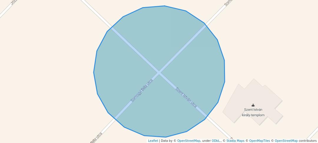 walking in Szent István tér map in Gyál