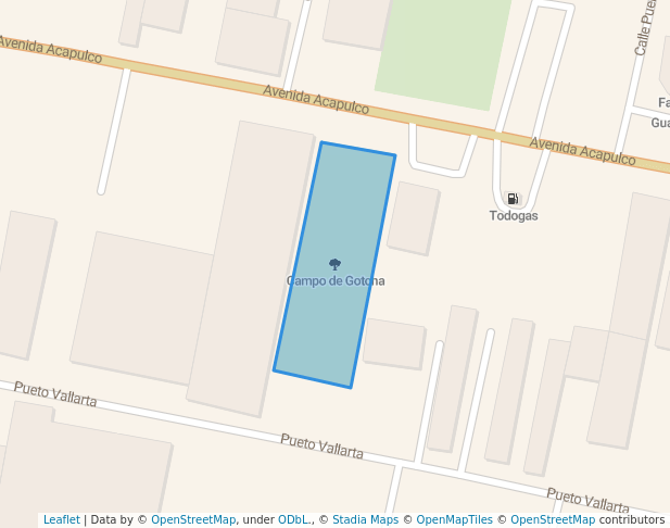 walking in Campo de Gotcha map in San Nicolás de los Garza