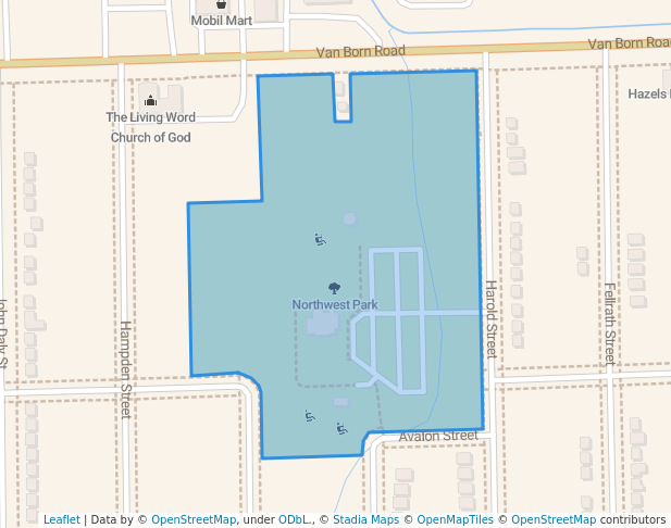 walking in Northwest Park map in Taylor