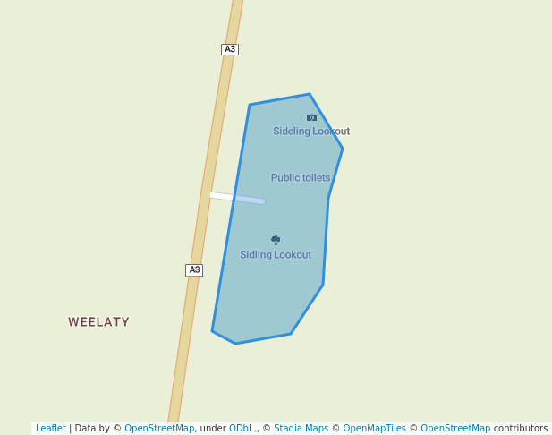 walking in Sidling Lookout map in Springfield