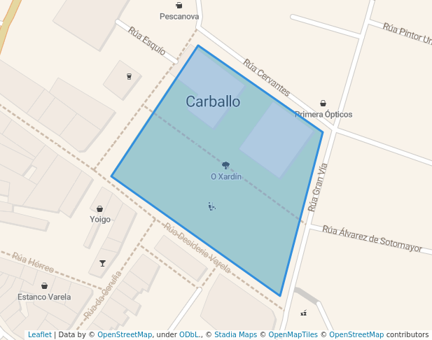 walking in O Xardín map in Carballo