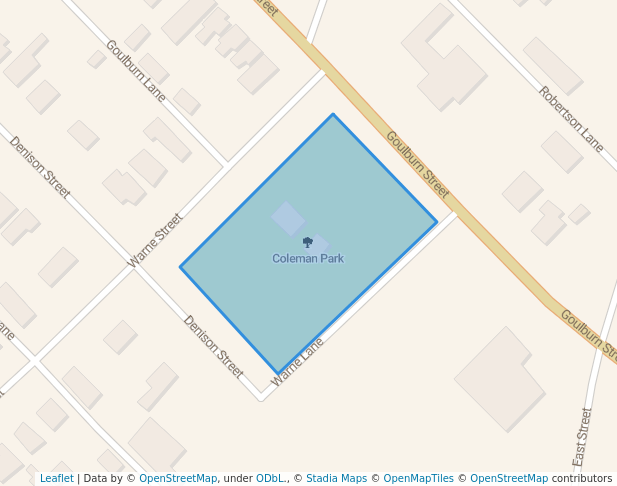 walking in Coleman Park map in Crookwell