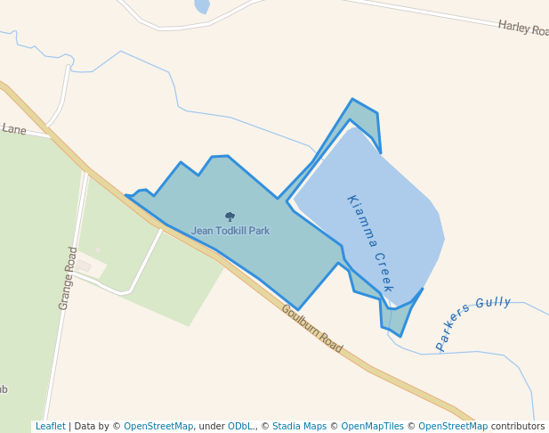 walking in Jean Todkill Park map in Crookwell