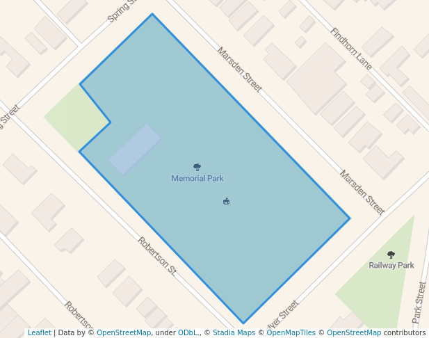 walking in Memorial Park map in Crookwell