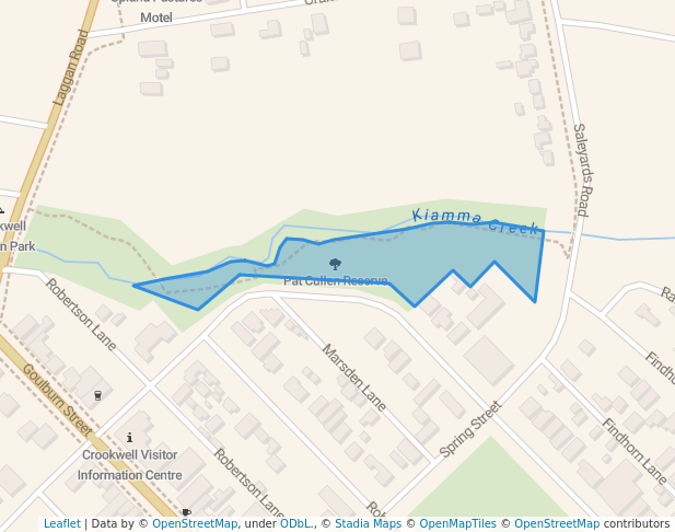 walking in Pat Cullen Reserve map in Crookwell
