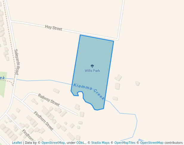 walking in Wills Park map in Crookwell