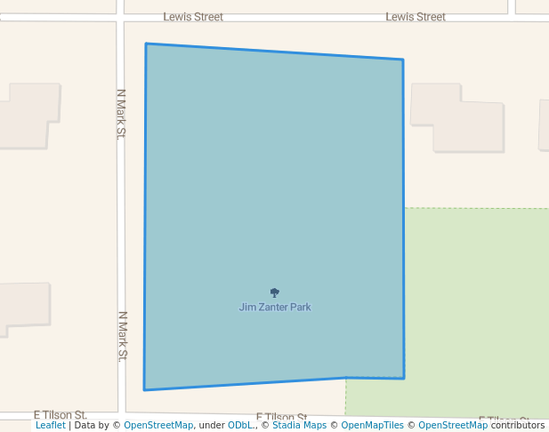 walking in Jim Zanter Park map in West Salem