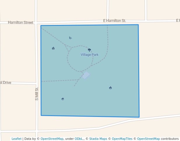 walking in Village Park map in West Salem