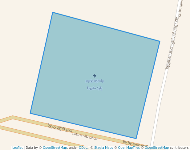 walking in پارک شهدا map in Yazdel