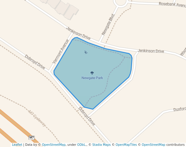 walking in Newgate Park map in Elizabeth Hills