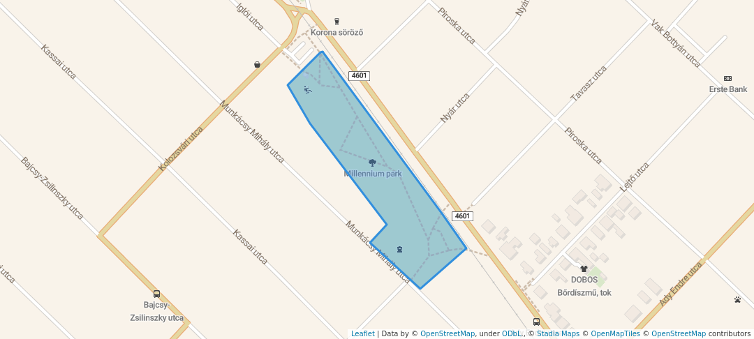 walking in Millennium park map in Gyál