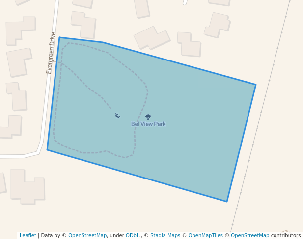 walking in Bel View Park map in Great Falls