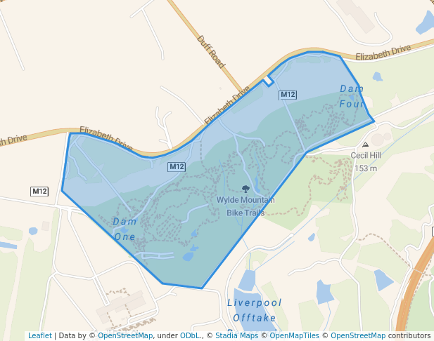 walking in Wylde Mountain Bike Trails map in Cecil Park