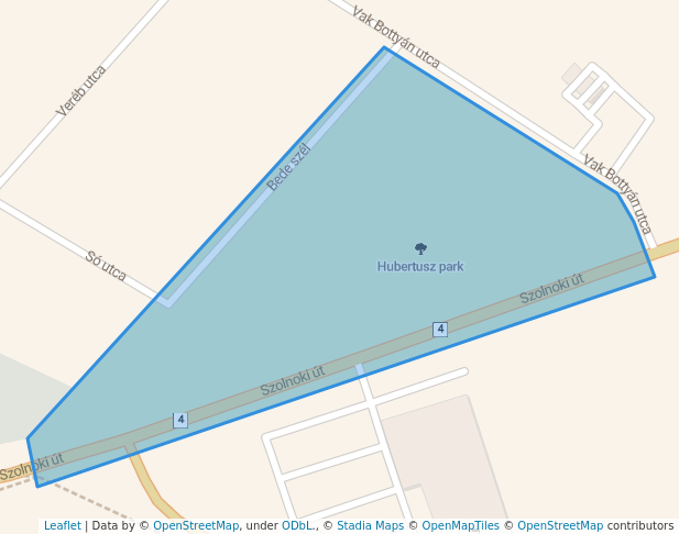 Hubertusz park in Cegléd | Map and Routes
