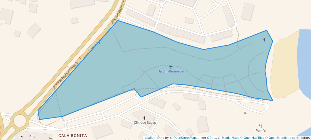 walking in Jardín Almuñécar map in Al Hoceïma