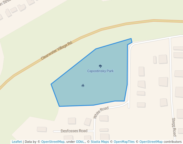 walking in Capostinsky Park map in Clearwater