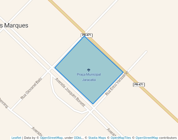 walking in Praça Municipal Jaracatiá map in Enéas Marques