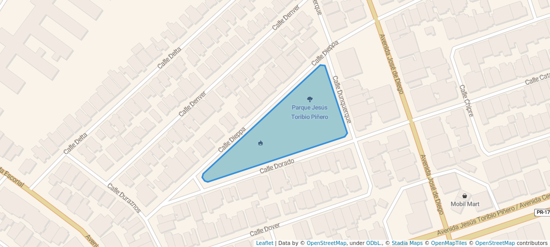 walking in Parque Jesus Toribio Piñero map in San Juan