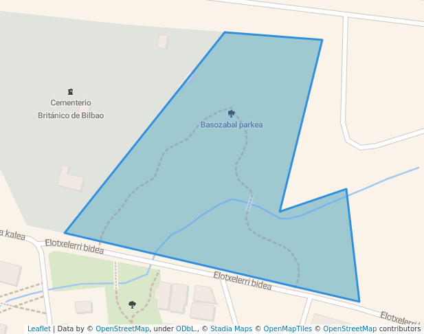 walking in Basozabal parkea map in Loiu