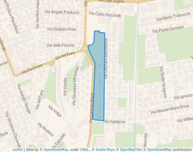 walking in Parco Tommaso Forti map in Fiumicino