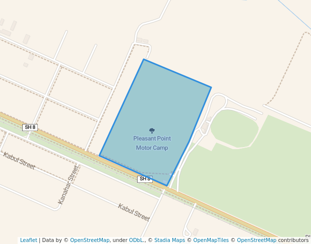 walking in Pleasant Point Motor Camp map in Pleasant Point