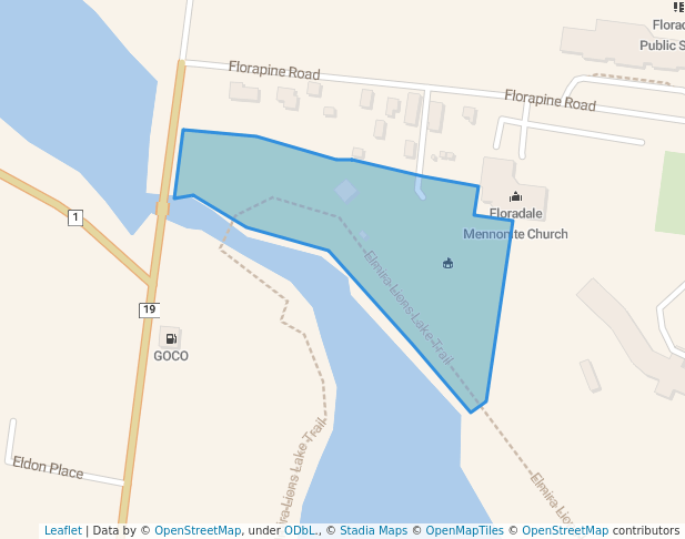 walking in Floradale Community Park map in Floradale