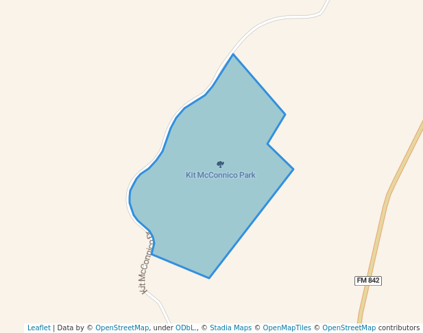 walking in Kit McConnico Park map in Lufkin