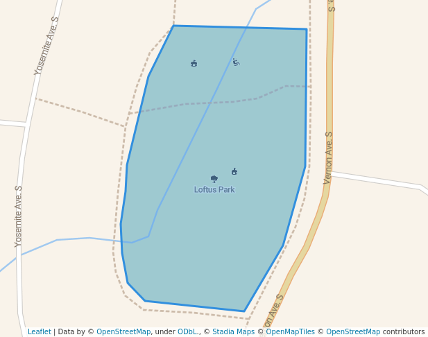 walking in Loftus Park map in Savage