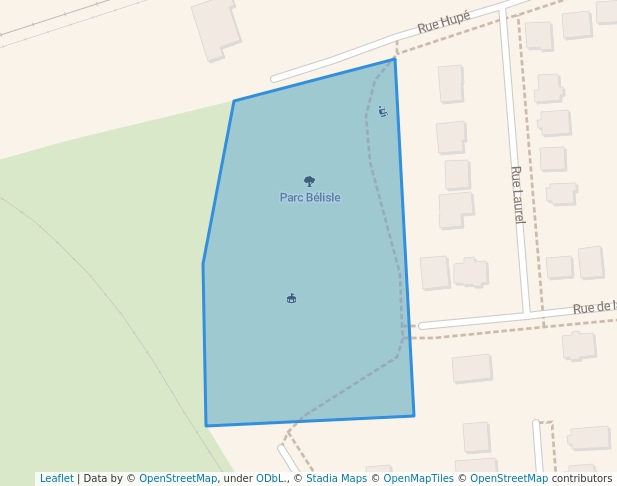 walking in Parc Bélisle map in Gatineau