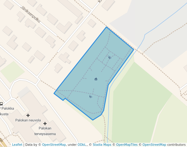 walking in Luhtisenpuisto map in Jyväskylä