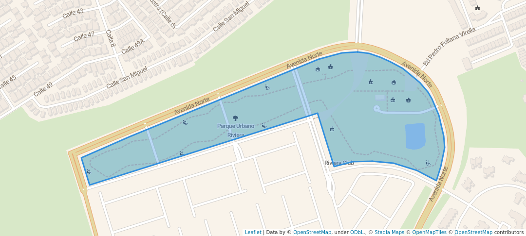 walking in Parque Urbano Riviera map in Bayamón