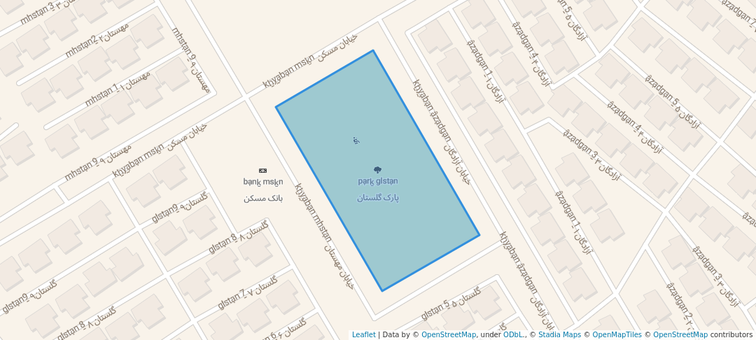 walking in پارک گلستان map in Mehregan