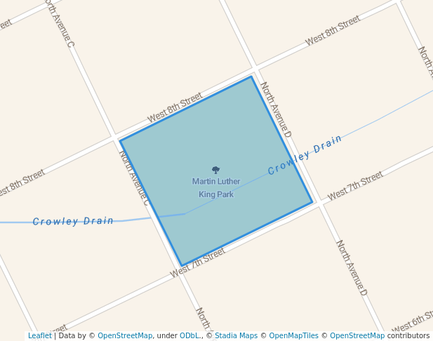 walking in Martin Luther King Park map in Crowley