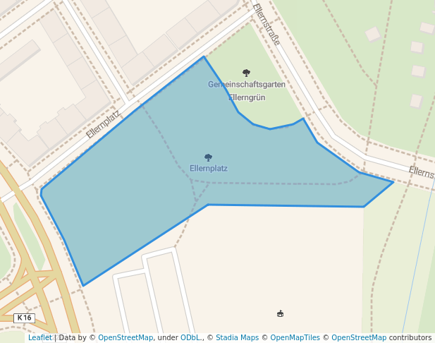 walking in Ellernplatz map in Essen