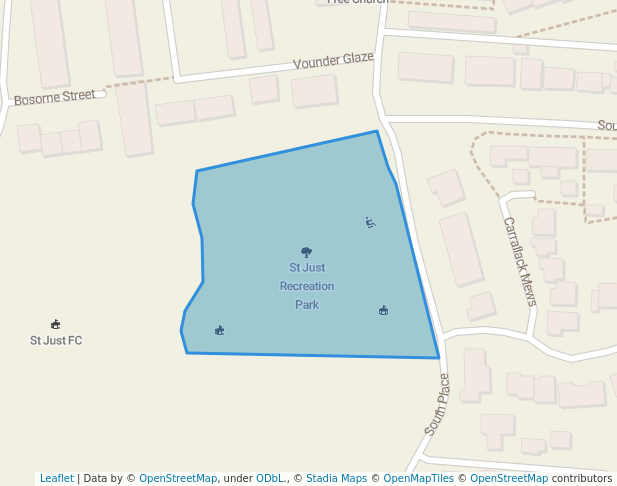 walking in St Just Recreation Park map in Saint Just