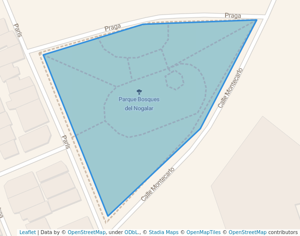 walking in Parque Bosques del Nogalar map in San Nicolás de los Garza