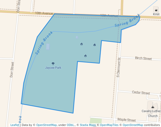 walking in Jaycee Park map in Antigo