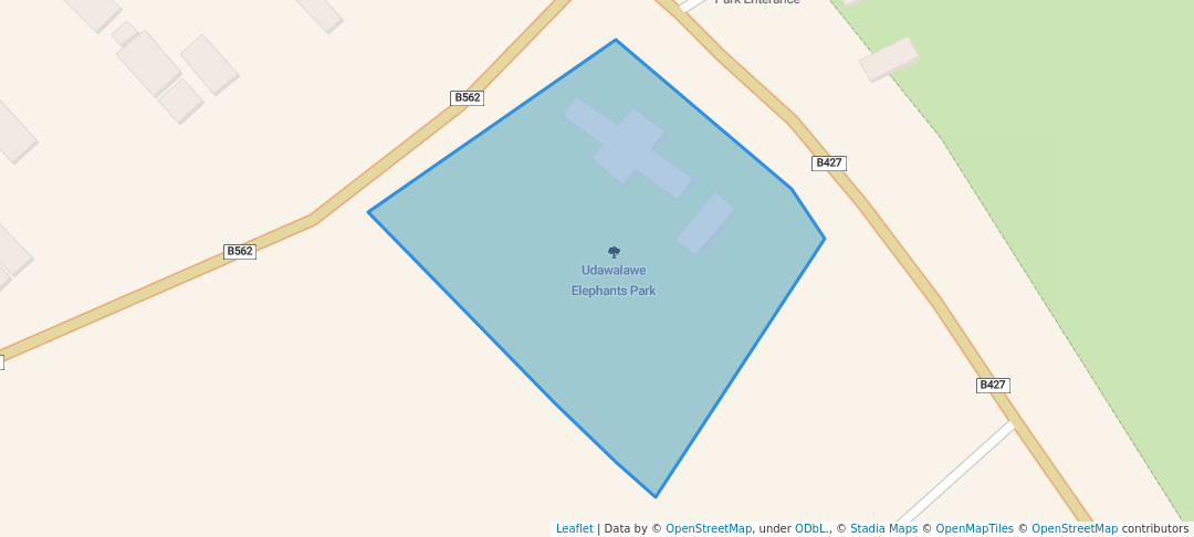 walking in Udawalawe Elephants Park map in Samanalagama