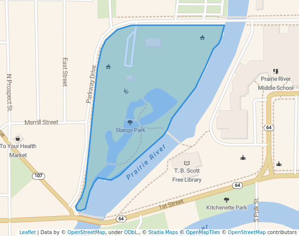 walking in Stange Park map in Merrill