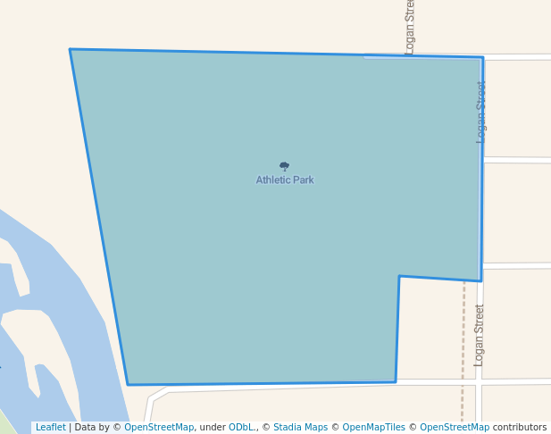 walking in Athletic Park map in Merrill