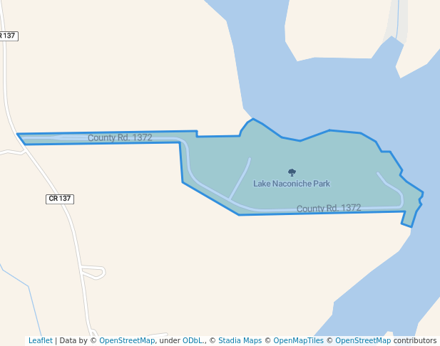 walking in Lake Naconiche Park map in Garrison