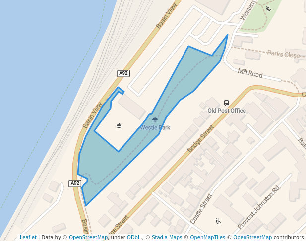 walking in Westie Park map in Montrose