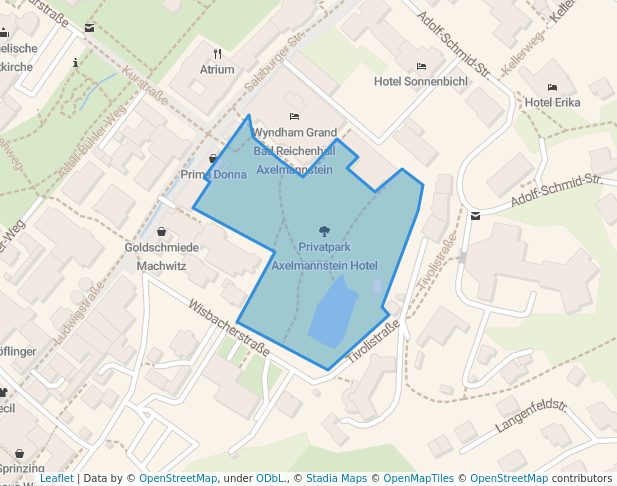 walking in Privatpark Axelmannstein Hotel map in Bad Reichenhall