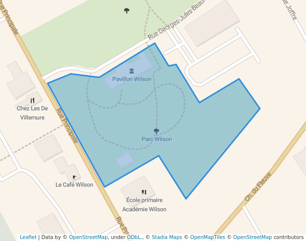 walking in Parc Wilson map in Coteau-du-Lac