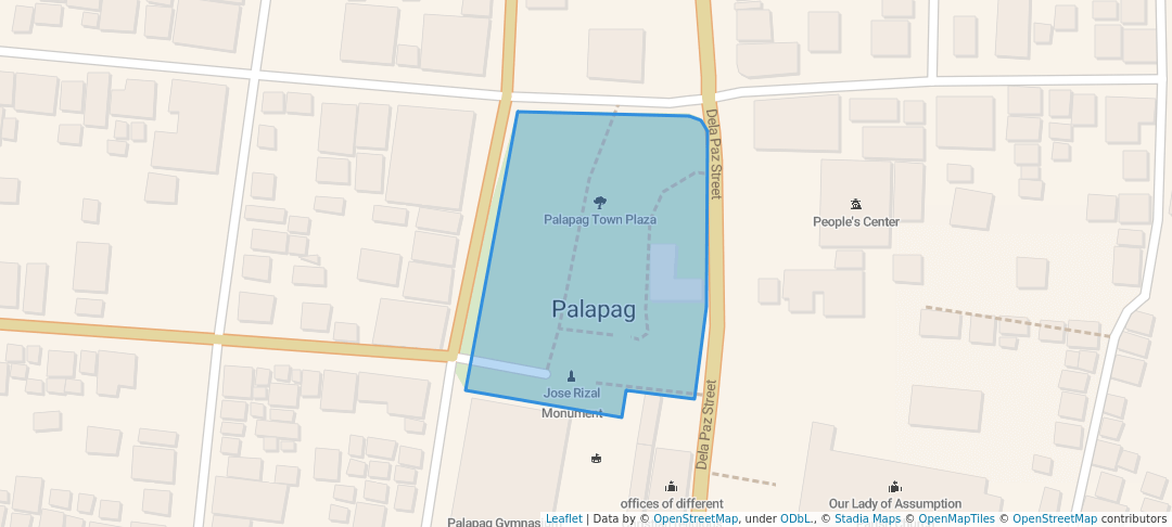 walking in Palapag Town Plaza map in Palapag