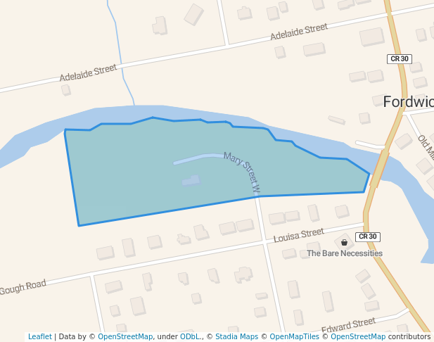 walking in Fordwich Community Park map in Fordwich