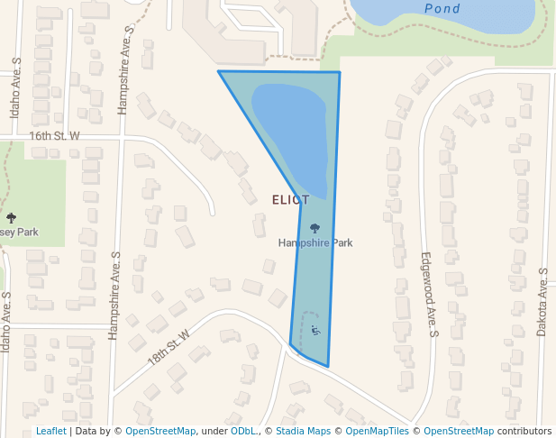 walking in Hampshire Park map in St. Louis Park