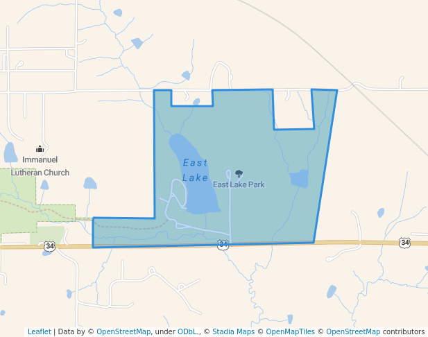 walking in East Lake Park map in Osceola