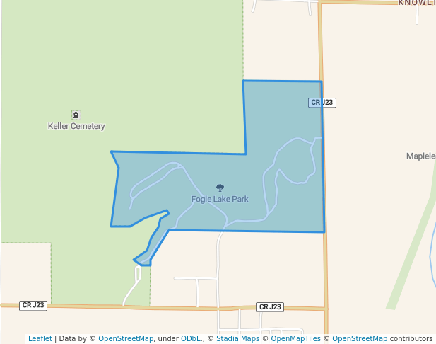 walking in Fogle Lake Park map in Diagonal